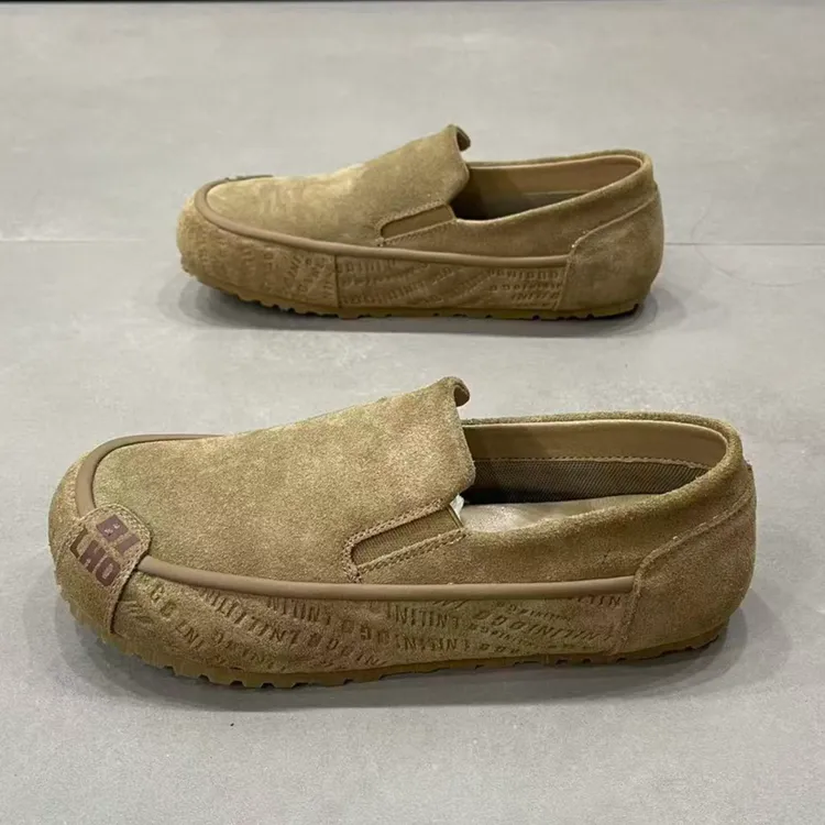 2025冬季新款一脚蹬软底豆豆鞋男款休闲乐福鞋男士保暖加棉开车鞋