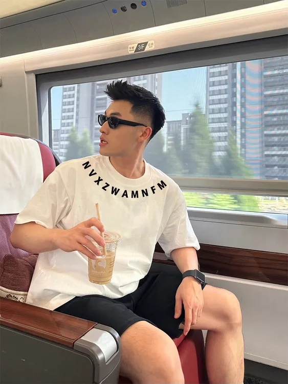 【重磅纯棉】夏季男短袖T恤韩版上衣时尚休闲半袖宽松圆领简约潮流