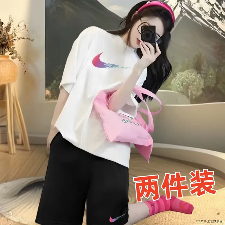 官方特许奥特莱斯旗舰店铺夏日正品情侣潮流运动套装女款短袖T恤