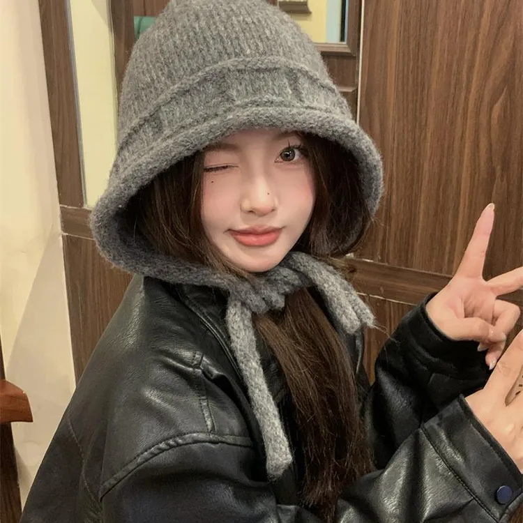 【新疆包邮】秋冬天拉法帽子女保暖针织帽子护耳防寒出游骑行毛线帽