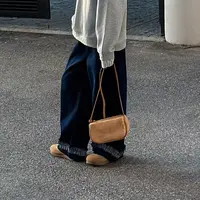 秋季新款女大童牛仔花边直筒裤高品质休闲学生潮流长裤亲子-SA032