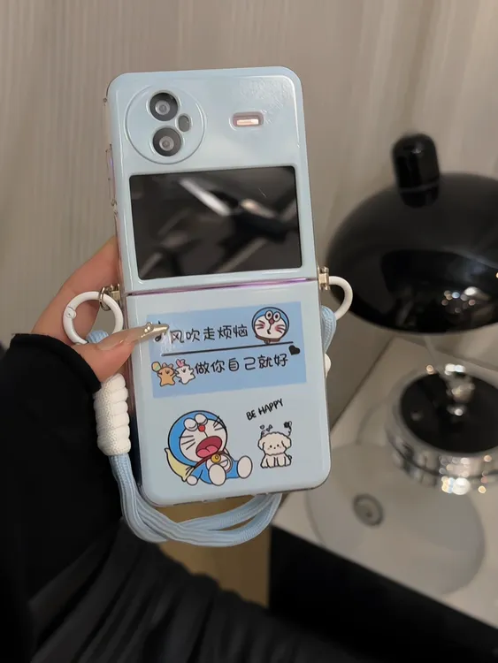 （VIVOXFLIP系列）上下折叠适用VIVOXFLIP手机壳吹走烦恼哆啦小众女