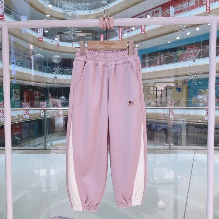 皇室童缘2025春季女童休闲甜心小狗拼接针织裤17580358010&11