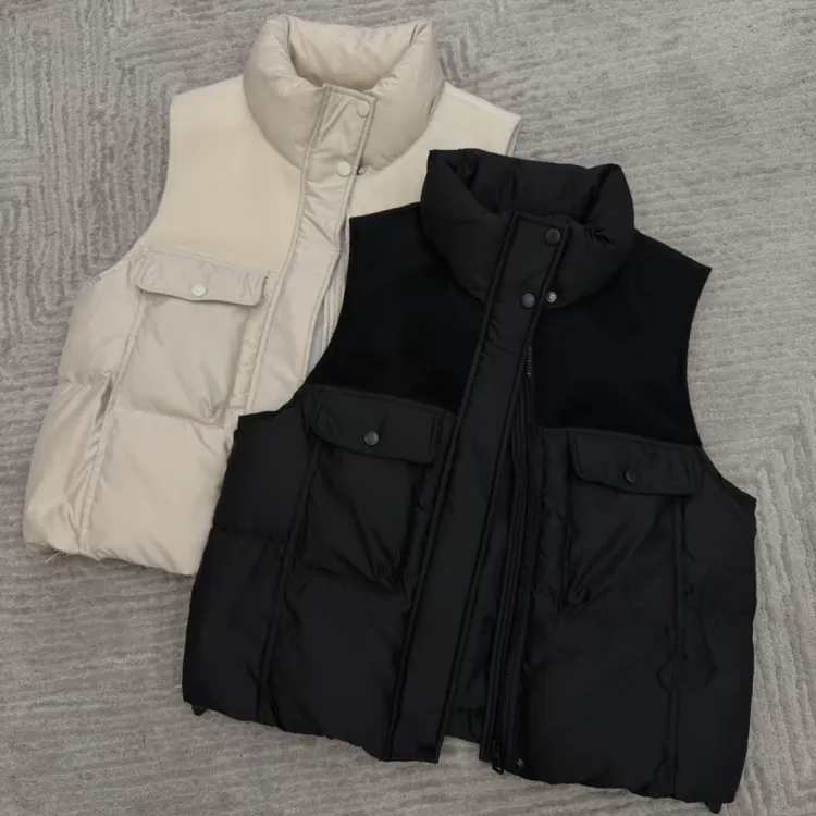 【歌莱图】2025冬季新款时尚百搭休闲气质无袖棉马甲上衣#8222