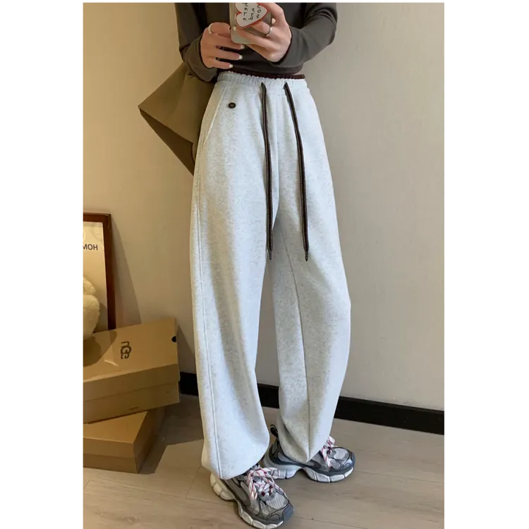 【运补6-8】鸡蛋裤女春新款窄版直筒高腰垂感显瘦休闲卫裤运动裤