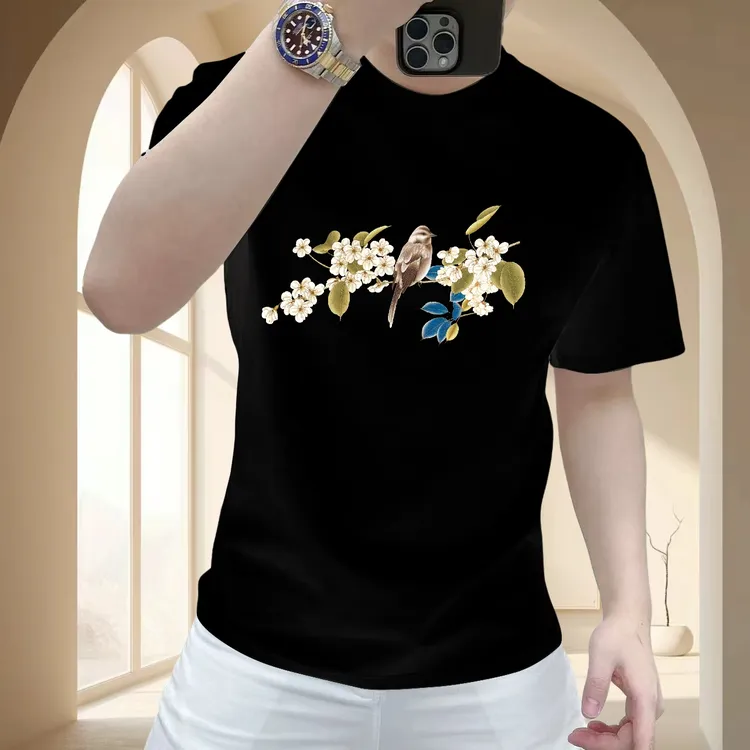 高质量纯棉轻奢上衣夏季韩版男装短袖时尚男士T恤休闲百搭半袖