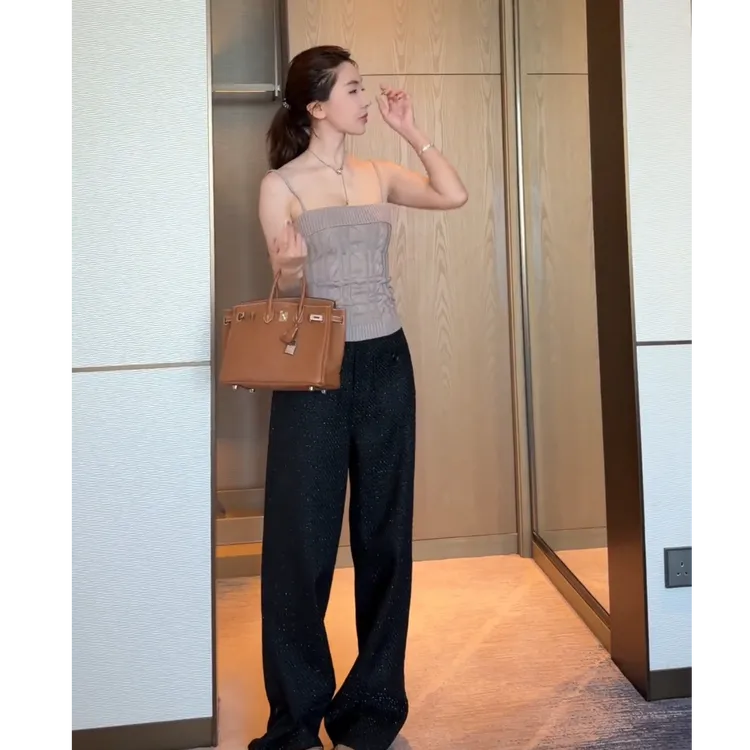 流行一整套2026春季新款时尚法式高级感气质吊带裤子两件套