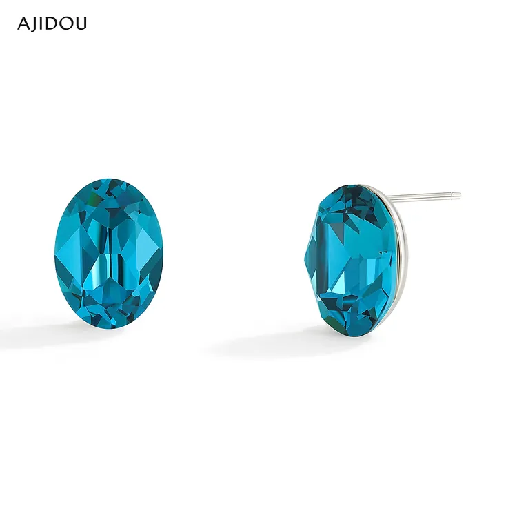 【一只璐甄选】F071 AJIDOU阿吉豆铜合金时尚小巧蓝色耳钉