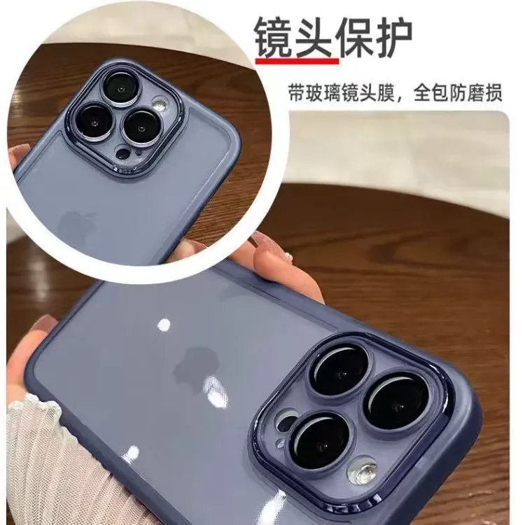 适用苹果16手机壳iPhone15-12透明壳xr防摔promax自带高清镜头全