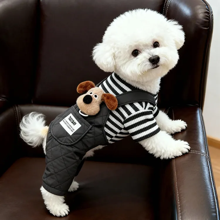 狗狗衣服秋冬款保暖四脚衣泰迪比熊博美中小型犬宠物加厚棉衣