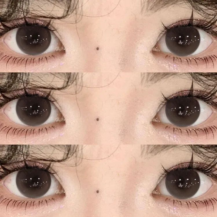 花漾心语半年抛棕色心事尾迹美瞳舒适自然大小直径隐形近视眼镜