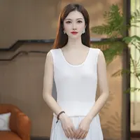 100%天丝无袖打底背心女纯色百搭修身吊带打底衫1369