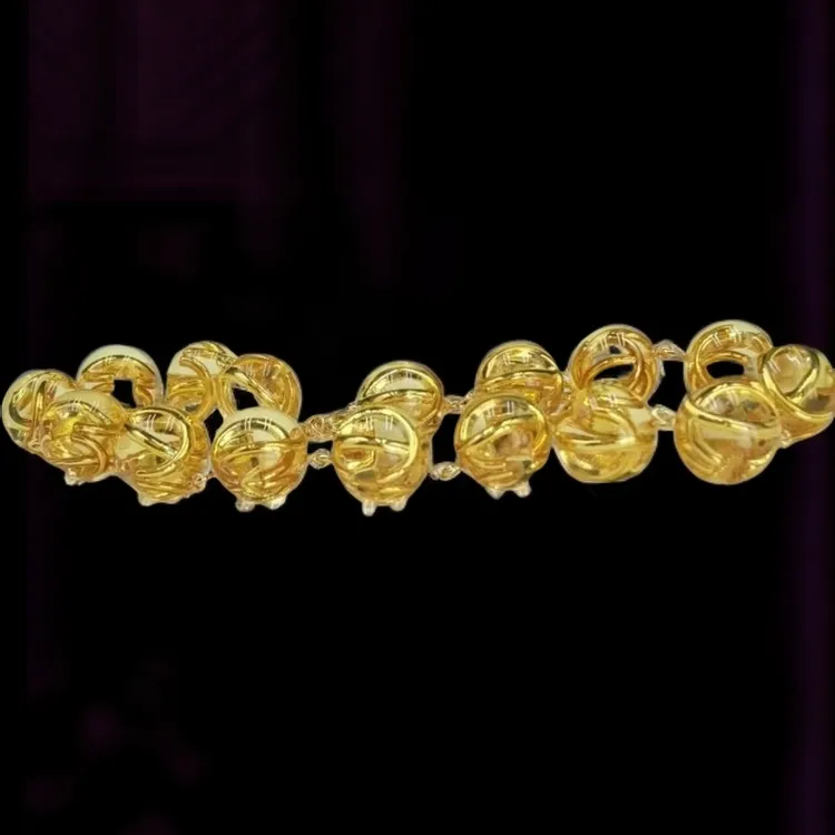 铜合金亚克力项链 【伊琳甄选】黄珠香项链金色轻奢饰品