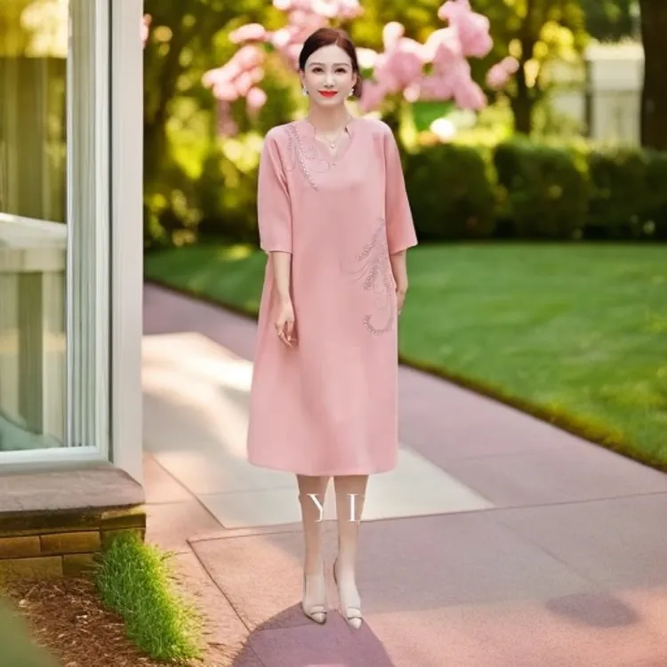 818喜婆婆婚宴装新款喜妈妈婚宴礼服高贵年轻春秋旗袍日常连衣裙