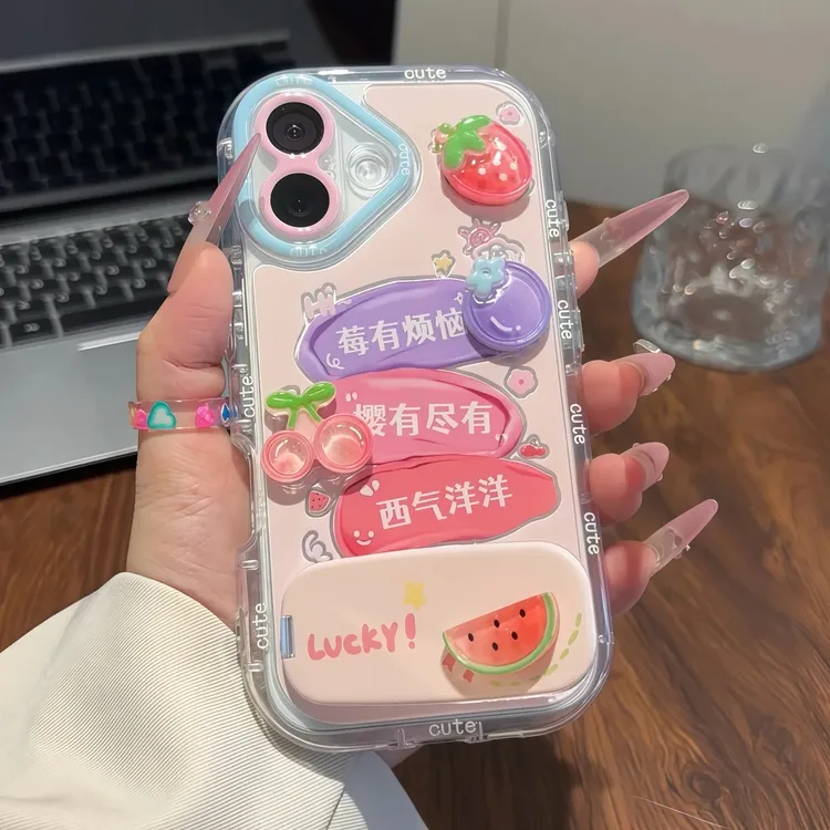 莓有烦恼水果适用iPhone16手机壳苹果15透明14新款13软壳12保护套
