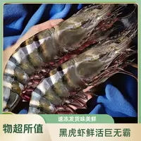 AAA【10-15】巨无霸黑虎虾速冻发货5-8只/斤3斤15-24只/盒