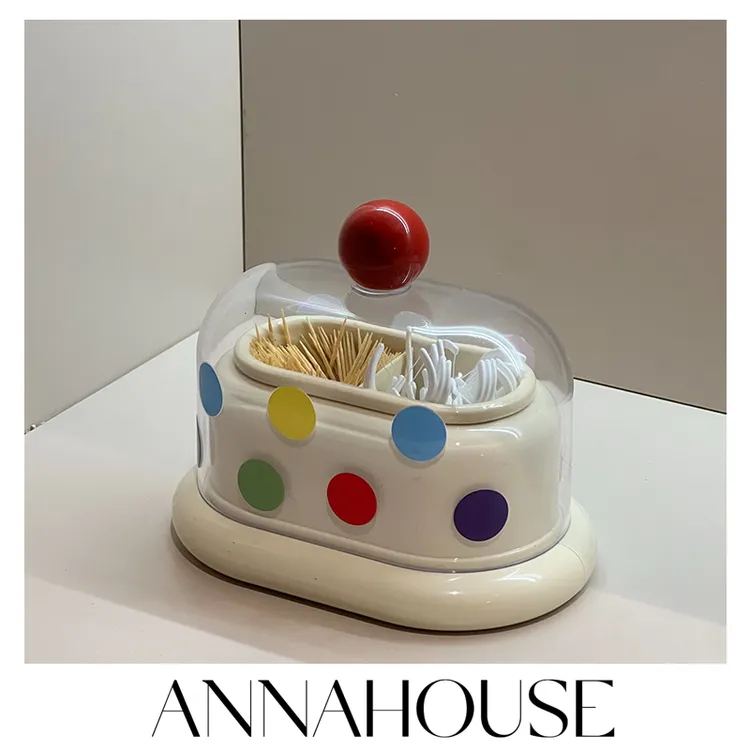 ANNAHOUSE多巴胺牙签盒高颜值可爱创意牙签筒高级牙线收纳盒YF