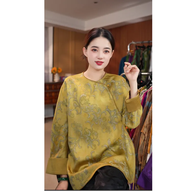 【金芒】新中式国风长袖上衣高级时尚百搭气质显瘦
