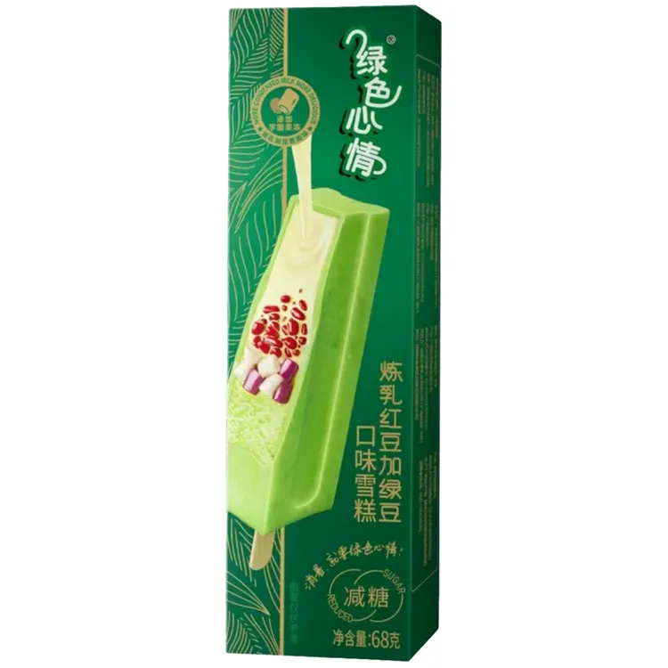 【30支】蒙牛绿色心情雪糕炼乳红豆绿豆口味盒装68g冰淇淋解暑冷饮