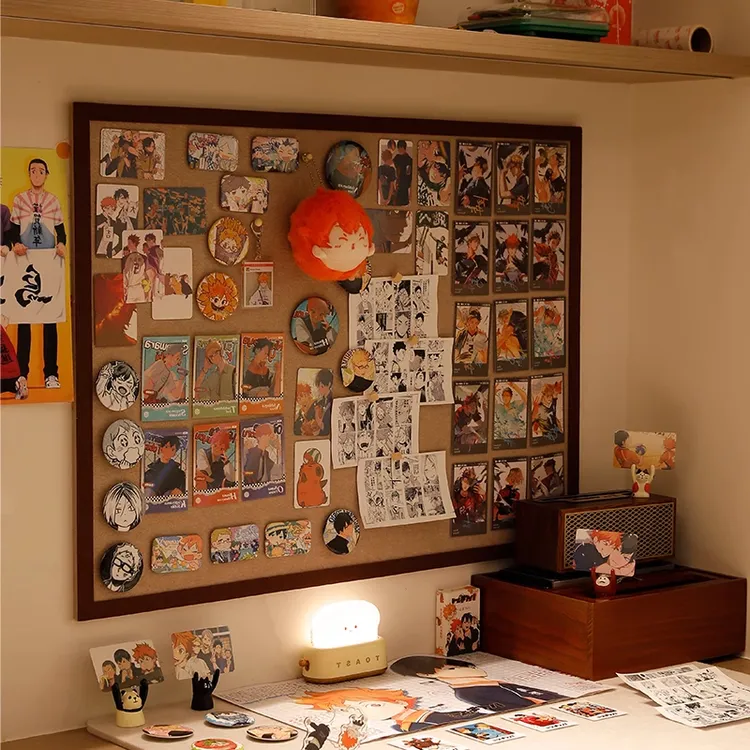 免打孔照片墙展示板谷子吧唧痛墙展示墙毛毡板装饰家庭挂墙软木板