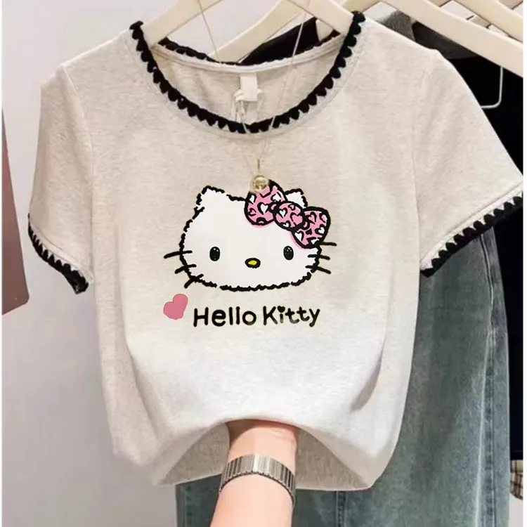 胖mm大码120到220斤美式复古灰色正肩短袖t恤女宽松显瘦撞色上衣