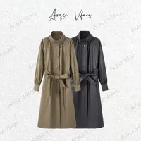 [ARQSEVFAES正品]—2025秋新款中长款立领长袖腰带外套AR213006