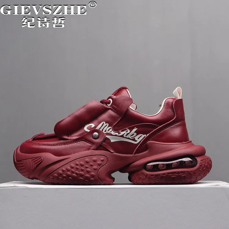 纪诗哲男鞋厚底轻便个性运动鞋男款潮流百搭休闲鞋软底气垫老爹鞋