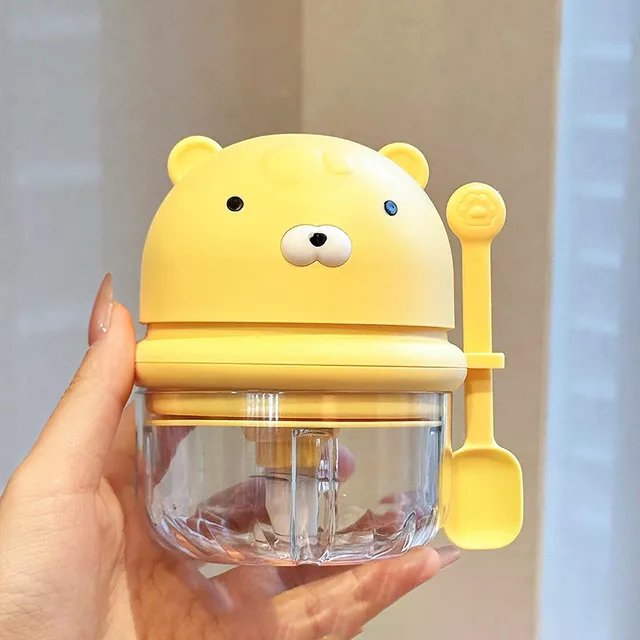 可爱小熊电动绞蒜器家用小型便捷高颜值压蒜器辅食蒜蓉搅碎器卡通