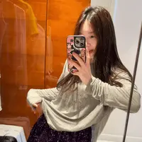 【BORAKOO】灰色~钻钻超薄丝感长袖防晒衫字母logo圆领长袖上衣女