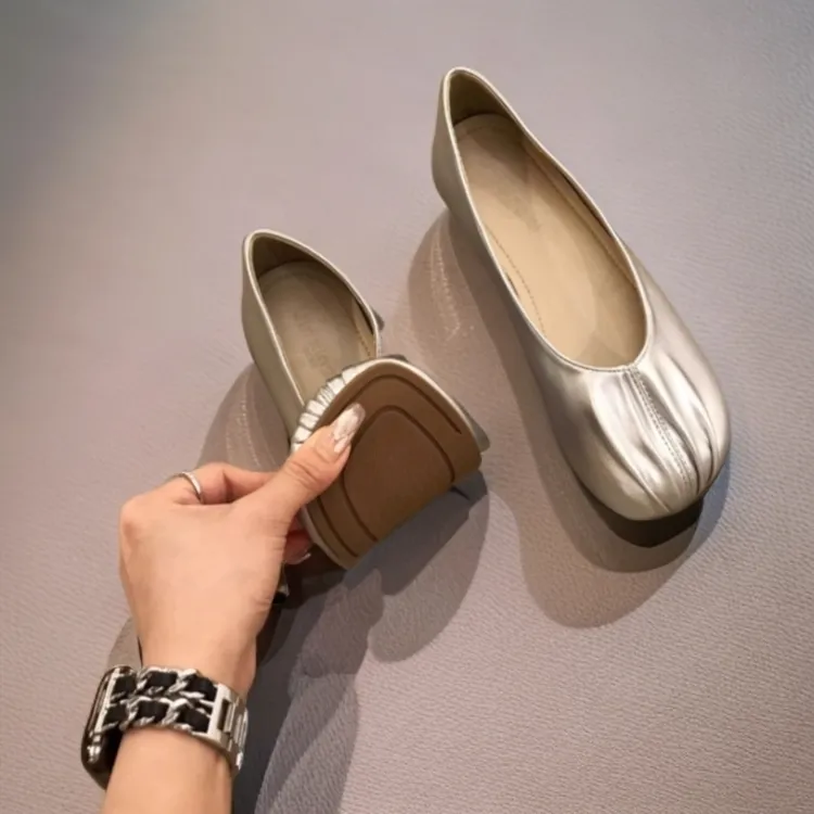 心芘女士鞋子法式玛丽珍气质休闲温柔百搭夏季晚晚风鞋平底豆豆鞋