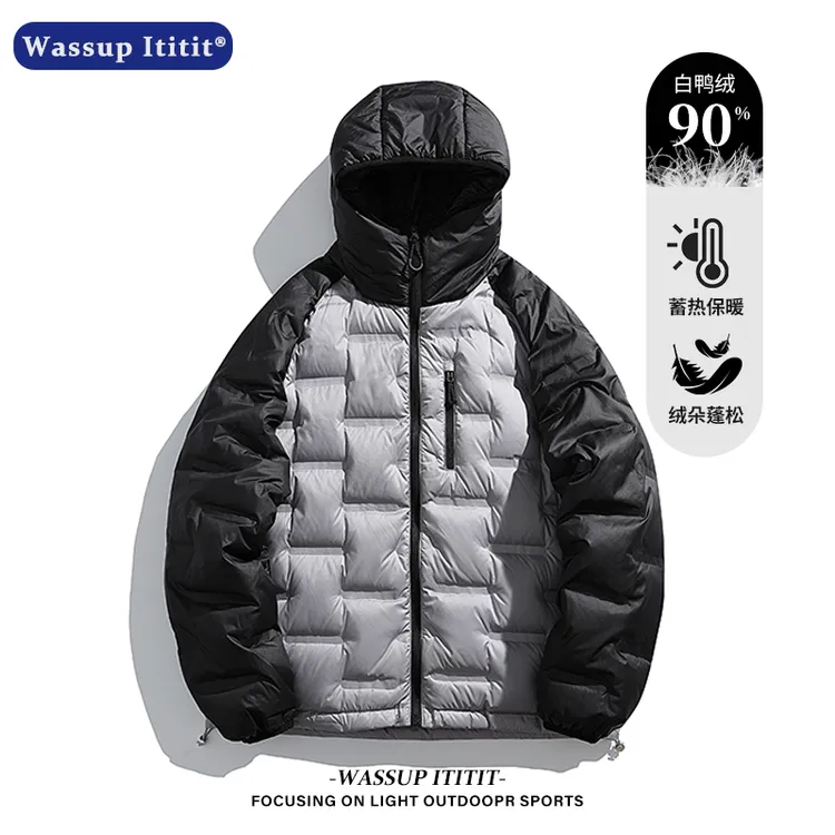 WASSUP ITITIT保暖休闲羽绒服潮流休闲连帽外套户外防风上衣男款
