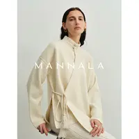 MANNALA丨“新庭雪”中式盘扣立领美丽诺羊毛毛衣 Q4261