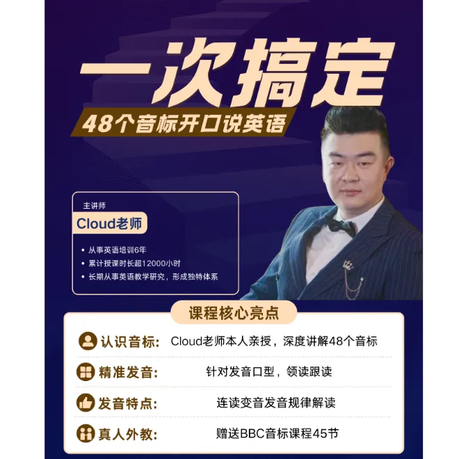 国际音标发音主播录制课程+BBC课程