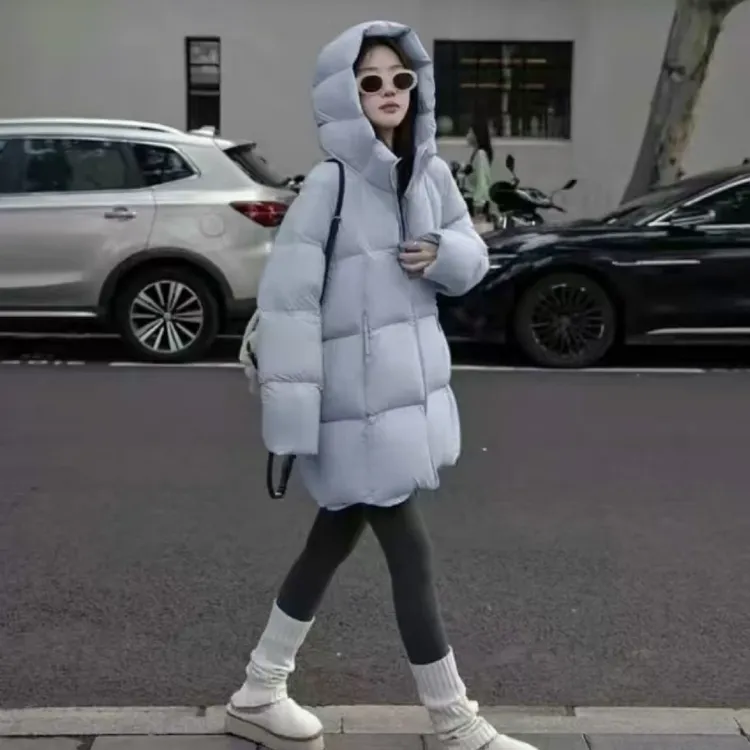 【贝贝款】中长款泡芙轻柔90白鸭绒穿到东北30度连帽羽绒服