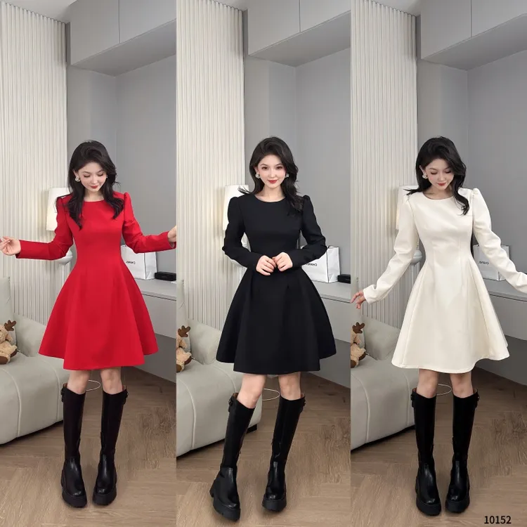 Saeda品牌女装法师泡泡袖收腰显瘦公主连衣裙YF10152