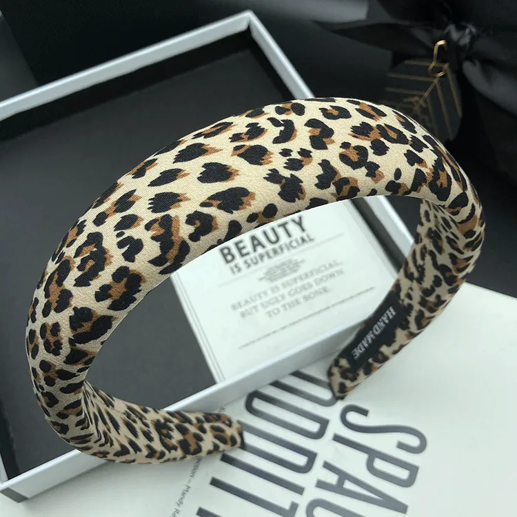 新款复古港风女时尚甜美豹纹窄边发箍成人时尚头箍韩版压发洗脸