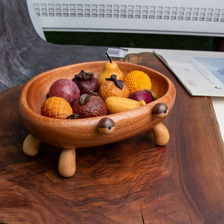 实木整木沙比利小螃蟹摆件手工家用创意简约