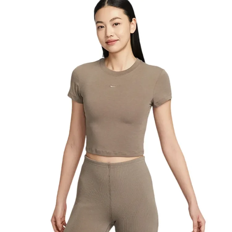 NIKE耐克女子AS W NSW NK CHLL KNT CRP针织无领短T恤HF9539-233