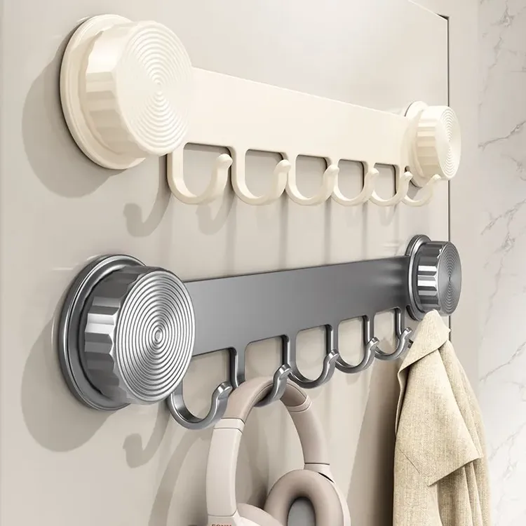 优勤吸盘门后挂钩免打孔粘胶强力浴室排钩置物架入户门收纳挂衣架