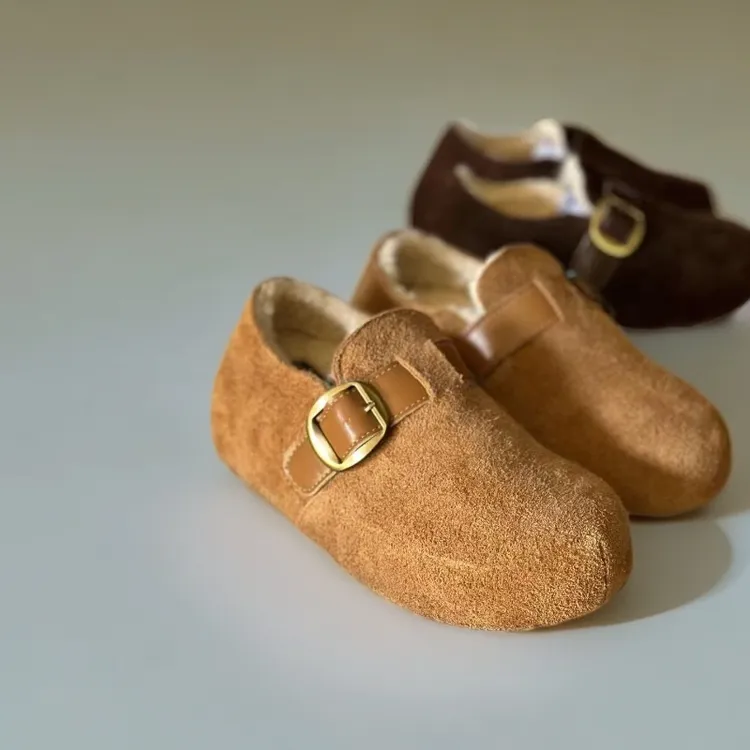 白姐同款勃肯2025秋冬真皮羊毛百搭增高勃肯女鞋（9605）