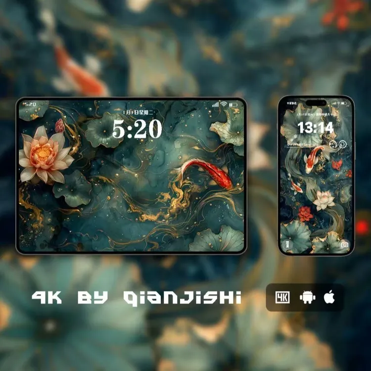 36张浓墨版绘4K超清无损壁纸 全画幅国风平板手机电脑全套折叠屏