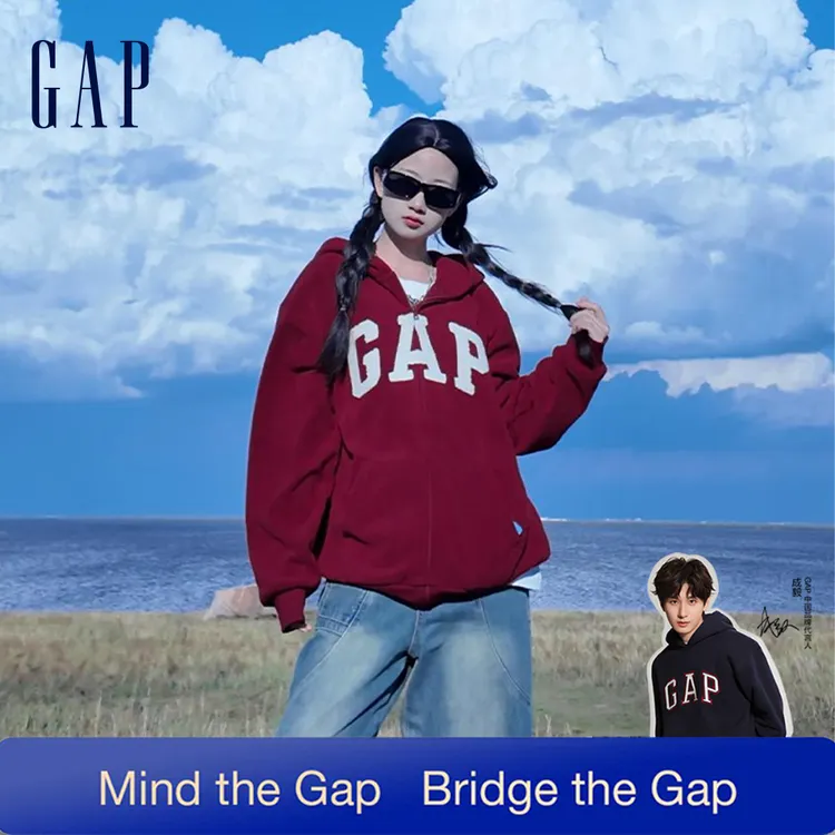 【成毅代言】Gap男女秋季摇粒绒宽松连帽拉链卫衣休闲外套786693