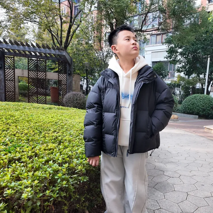【小哥童装】冬款男童新国标90绒羽绒服韩版纯色保暖加绒外套K25369