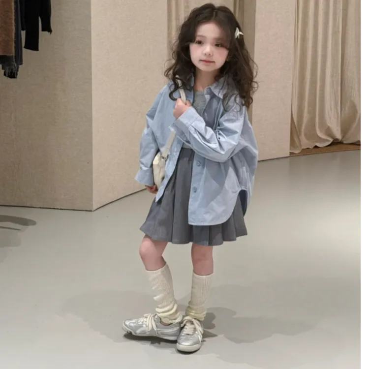 2025年春季新款蝴蝶结学院风洋气百搭两件套-5C7213