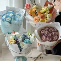 直播防水烫金网红背景纸简约白牛皮氛围纸鲜花花束包装资材diy