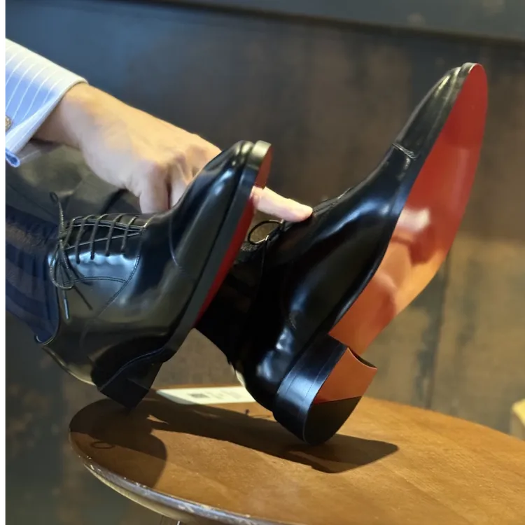 爬梯315RCL英伦牛津鞋黑色真皮干净感痞帅男鞋结婚男生红底皮鞋