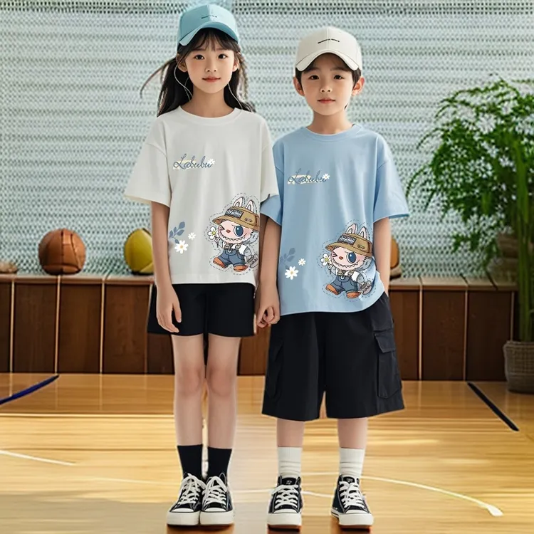 拉布布儿童纯棉短袖夏季女童蛋仔亲肤T恤童装t恤夏装女童男童上衣