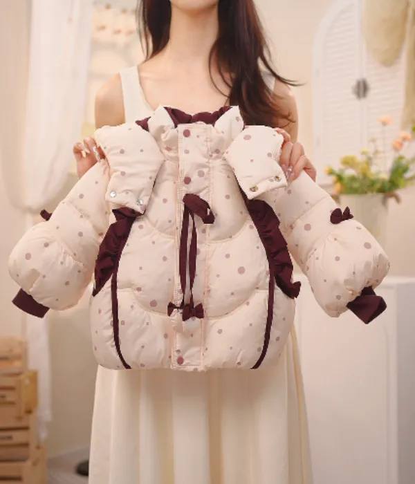 女童冬装棉衣2025新款儿童冬季韩版潮流加绒棉服女宝波点保暖外套