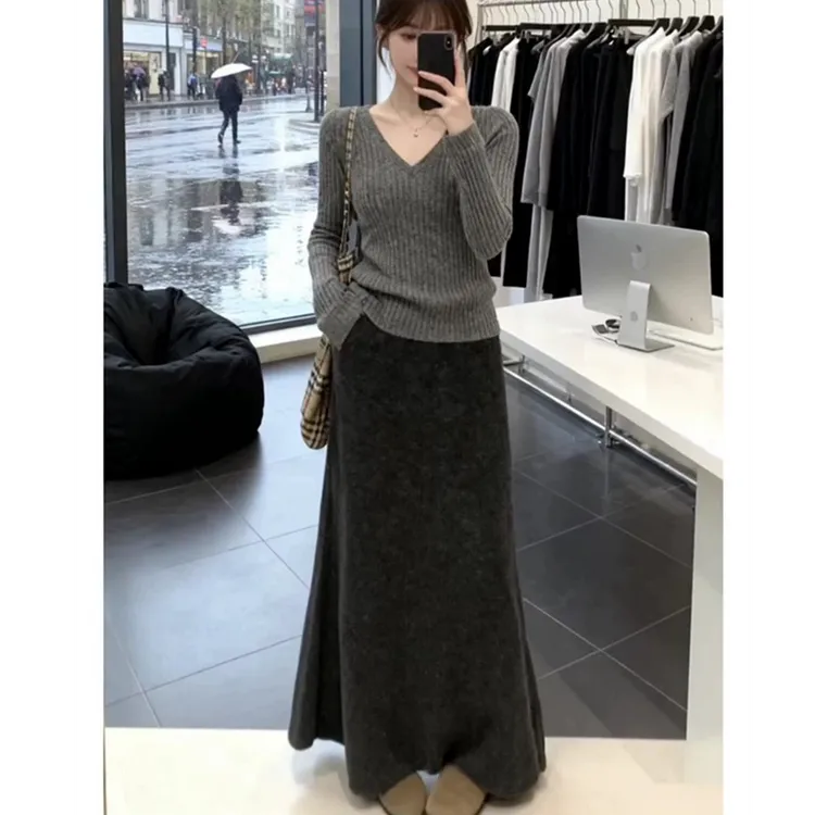 【大版型鱼尾裙】孕妇装糯米半身裙秋冬加绒加厚气质遮胯无托腹长裙