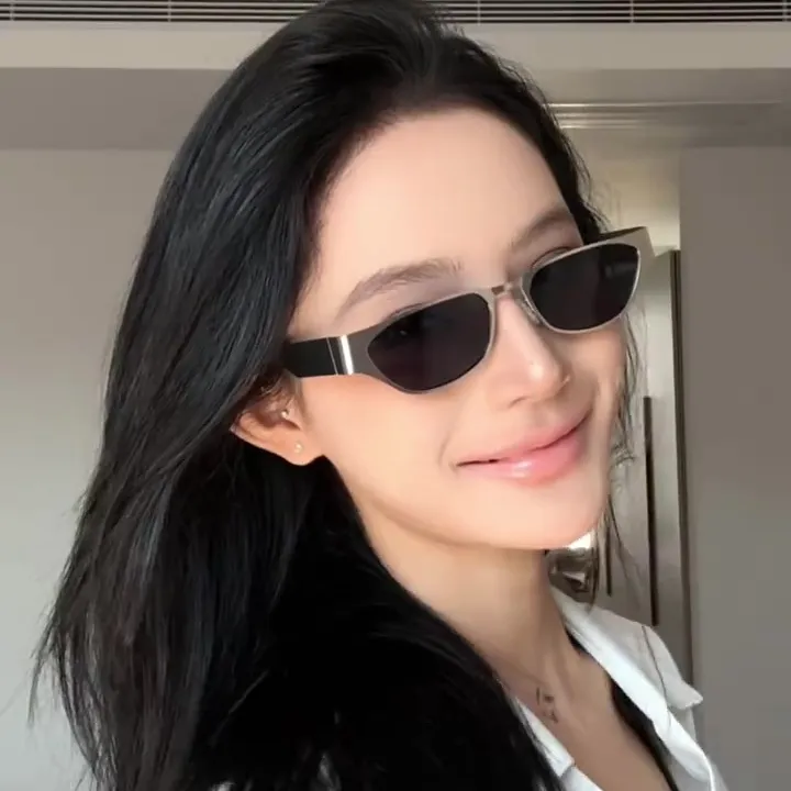 美式金属猫眼个性凹造型墨镜女辣妹街头复古时髦防紫外线太阳镜潮